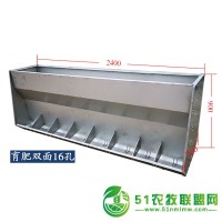 不銹鋼下料器，不銹鋼食槽，不銹鋼雙面料槽，大豬食槽