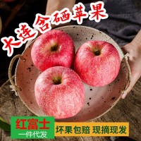 大連含硒糖心富士條紋蘋(píng)果現(xiàn)摘現(xiàn)發(fā)一件代發(fā)4斤整箱水果新鮮包郵