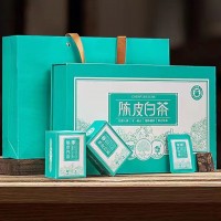 批發(fā)福建陳皮白茶福鼎老白茶陳皮貢眉小方片餅干茶禮盒裝一件代發(fā)