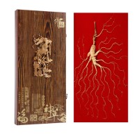 東北長白山人參禮盒 木質龍牌山參禮盒 吉林特產(chǎn)林下參帶盒送禮袋