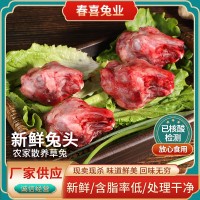 廠家供應新鮮散養(yǎng)兔子頭凍貨兔肉冷凍品批發(fā)大中小兔頭