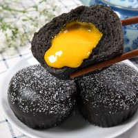 高美烏金流沙包 冷凍半成品點(diǎn)心廣式早茶椰蓉黑金蛋黃餡包子批發(fā)