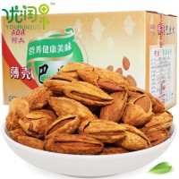 新品 堅(jiān)果零食殼杏仁一箱10斤巴旦木年貨散裝整箱批發(fā)干果新貨