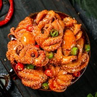 廠家麻辣八爪魚270g麻辣海鮮水產(chǎn)冷凍批發(fā)麻辣小海鮮零食罐頭包裝