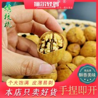 核桃薄皮2022新貨紙皮草本味孕婦食品新疆烤核桃奶香咸味熟核桃