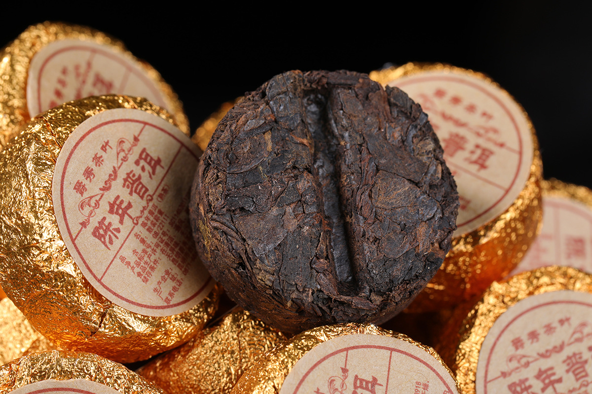 陳年小圓磚熟茶 (5)