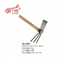 廠家直供種花種菜農(nóng)用木柄條鋤 雙用園林園藝工具鋤頭耙子
