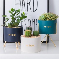 nice鐵藝多肉花盆批發(fā) ins北歐亞馬遜個(gè)性創(chuàng)意小花盆簡(jiǎn)約陶瓷花盆