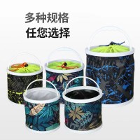 帆布折疊打水桶垂釣用品裝魚(yú)桶洗筆筒帶繩小水桶戶(hù)外便捷式釣魚(yú)桶