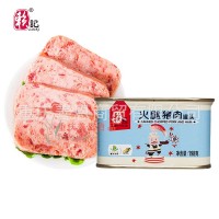 賴記小白豬火腿豬肉午餐肉罐頭整箱裝熟食火鍋食材速食罐頭批發(fā)