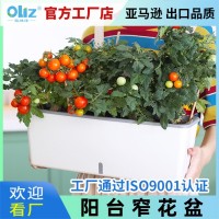 塑料花盆廠家批發(fā)長方形長條形儲水懶人花盆SC06種菜盆新款北歐風(fēng)